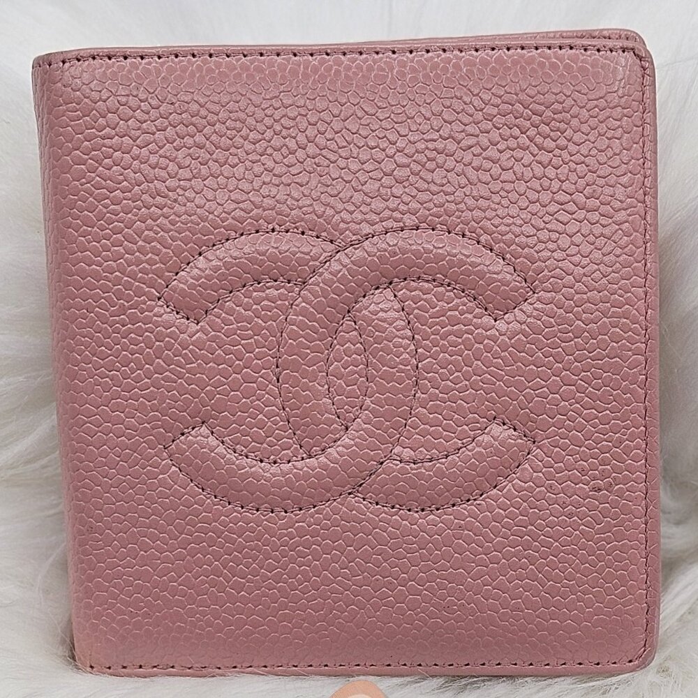 Chanel Pink Caviar Leather Bifold Wallet